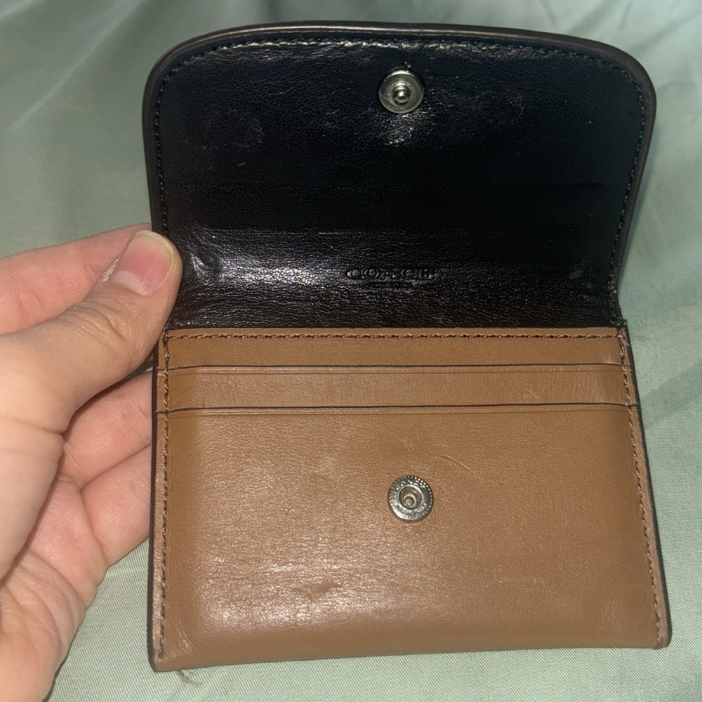 Brown Coach wallet with blue glitter accents - Picture 4 of 4